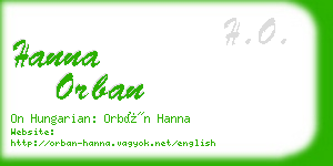 hanna orban business card